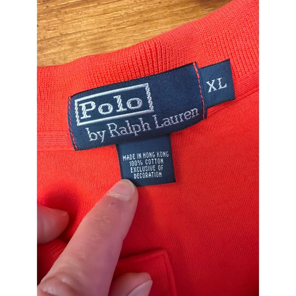 Polo Ralph Lauren Polo Shirt Mens XL Orange Short Sleeve Cotton Pique Pony Logo